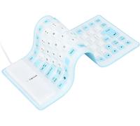 Foldable Silicone Keyboard,85 Keys Silent Soft Silicone USB Wired Waterproof Roll-Up Keyboard for Desktop,Laptop,Laptop!