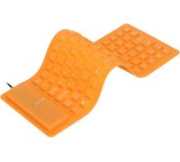 Foldable Silicone Keyboard USB Wired Gaming Keyboard 85 Keys Waterproof Roll-Up Silent Soft Silicone Keyboard for PC Laptop Laptop (Orange)