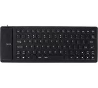 Foldable Silicone Keyboard,USB Wired Keyboard Waterproof Portable 85 Keys,Silent and Slim Roll-Up Keyboard for Laptop PC,Plug and Play (Black)