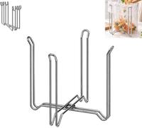 Foldable Stainless Steel Garbage Bag Holder, Countertop Garbage Bag Stand | Portable Free Adjustable Bag Support Rack, For Home Work Place And Camping Use Space Saving