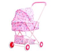 Foldable Stroller - 38cm Girls Toy Stroller, High Strength Frame Pretend Play | Metal Fabric Realistic Miniature Carriage 960g, Girl Doll Nursery Role Playing Simulation Toys For Birthday Gift