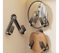 Foldable Suction Lid Holder 3-Pack Wall Mount(Gray)