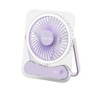Foldable Tabletop Fan With 5 Speeds - Long Lasting LED Desk Light Fan