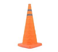 Foldable Traffic Warning Cone | 2 Reflective Collars 70cm Adjustable Height | Driving Practice/Road Parking/Emergency Use | Sturdy PE Weather Enduring