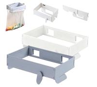 Foldable Trash Bag Holder, Wall Mounted Foldable Kitchen Trash Can with Magnetic Closure, Magnetic Closure Waste Bag Hanger Racks, No Drill Collapsible Hanging Holder (Mix)