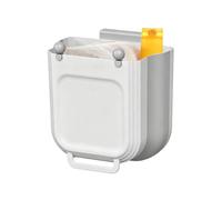 Foldable Trash Can for Kitchen - 10L No Drill Foldable Silicone Garbage Bin | Countertop Trash Can for Home, Bakery, Cabinet Door, Wall