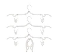 Foldable Travel Hangers, Closet Organizer Non-Slip, 3 Pieces Portable Hangers with Clips, Home Clothes Drying Rack for Outdoor RV Apartment Airplane Home Vacation Dorm Daily Bedroom