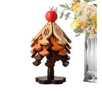 Foldable Tree Trivet, 5 Piece Drink Coasters, Wooden Fish Design with Stand, Kitchen Hot Pot Accessory, Heat Resistant Plate Holder with Compact Build, Tableware Trivet for Counter