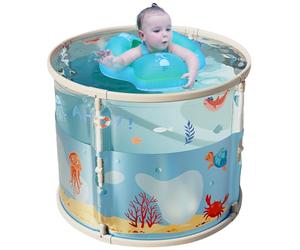 Foldable Tub, Large Portable Bathtub, Design and Heat Retaining Walls, Space Saving Travel Bath Pool for Hot Soaking, Outdoor Use, Kids, Adults, Patio, Camping