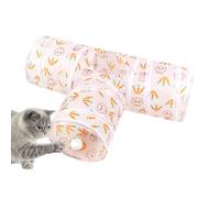 Foldable Tunnel Tube, Toy, Stylish & Interactive Play, Small Pet Cat Tunnel, Peek Hole, for Cats, Puppies, Rabbits & Pets(Brown/1 Pack), 75x25x25cm
