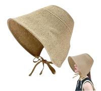 Foldable Vintage Pioneer Bonnet - Sun Hats For Women | Breathable Cotton And Linen Fabric For Comfort | Visor Hat UV Protection With Chin Tie, During Outdoor Summer Activities Like Fishing Hiking