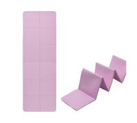 Foldable Yoga Mat TPE Folding Travel Exercise Fitness Double Sided Non-slip For Pilates & Floor Workouts pour exercices d'été(Purple pink)