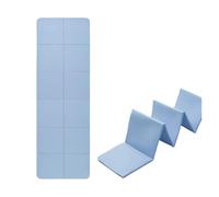 Foldable Yoga Mat TPE Folding Travel Exercise Fitness Double Sided Non-slip For Pilates & Floor Workouts pour exercices d'été(Blue)