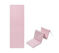 Foldable Yoga Mat TPE Folding Travel Exercise Fitness Double Sided Non-slip For Pilates & Floor Workouts pour exercices d'été(Pink)
