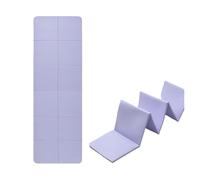 Foldable Yoga Mat TPE Folding Travel Exercise Fitness Double Sided Non-slip For Pilates & Floor Workouts pour exercices d'été(Purple)