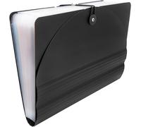 Folder For A4 Documents Made Of Plastic,Folder With Compartments In Black With 24 Coloured Compartments,Sorting Folder With Elastic Band,Labelling Labels Included