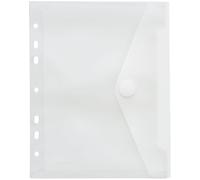 FolderSys Lot de 10 porte-documents A5 Pmit Perforé Fermeture Velcro incolore mat