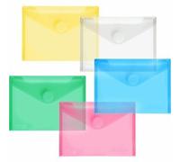 FolderSys Lot de 10 porte-documents A6 transversaux en polypropylène avec fermeture Velcro Couleurs assorties