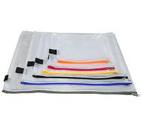 FolderSys - Set de 6 sacs avec fermeture éclair (PVC), plusieurs couleurs
