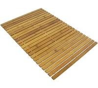 Foldig Bambou Salle De Bain Salle De Bain Salle De Bain pour Douche Spa Saua avec O Pieds Glissants Idoor Utilisation Extérieure pour Kitche Chambre Salle De Bain Toilette Paill, Strip, 40X60cm
