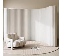 Folding and Retractable Partition Wall, Modern Room Divider Screen, Indoor Privacy Freestanding Paper Wall Partition, White-6x1.8m/19.68x5.91FT