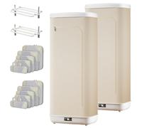 Folding Automatic Ironing Machine, 1000W Automatic Dryer With Remote Control & Wrinkle Removal Clip for Rvs, Home, Apartments, Travel, Free towel rack and five-piece clothing storage set (2 PCS)