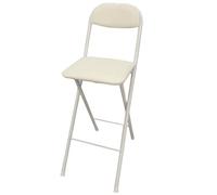 Folding Bar Stool Height Adjustable Kitchen Island Chair Compact Folding Seat for Guitar Shop & Café White H: 65cm1 Piece