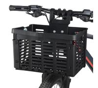 Folding Bicycle Basket - Handlebar Mount Black PP Bike Storage Basket | folding bicycle basket made from strong black PP material, offering large capacity and secure handlebar mounting for rides.