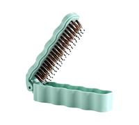 Folding Boar Bristle Comb - Portable Double Headed Styling Tool, Mini Volumizing Pocket Brush | Travel Hairdressing Accessory, Compact Grooming Device for Men Kids Home Salon Gym Bag Curly Long Short