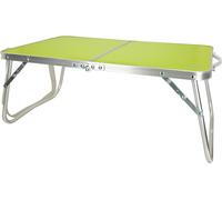 Folding Camping And Beach Table With Metal Frame,Wooden Top And Safety Closure,Green,60 X 40 X 26 Cm