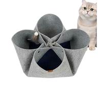 Folding Cat Tunnel, Foldable Kitten Hideplace Felt, Interactive Pet Play Tunnel, Portable Cat Tunnel Cave, Toy Ball Cat Playhouse, Pets Play Tunnel, Foldable Cat Play Cave, Tunnel Toy for Kittens