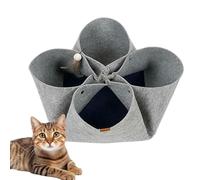 Folding Cat Tunnel, Foldable Kitten Hideplace, Pet Play Tunnel, Interactive Cat Tunnel, Portable Cat Tunnel Cave, Felt Cat Tunnel, Cat Tunnel with Toy Ball, Kitten Play Tunnel, Cat Hideaway Tunnel,