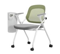 Folding Chair Chaise Conférence Tablette Intégrée roulettes Multidirectionnelles Silencieuses Adaptée Écoles Salles Réunion Grands Lieux Événements(Green)