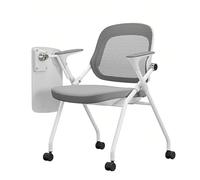 Folding Chair Chaise Conférence Tablette Intégrée roulettes Multidirectionnelles Silencieuses Adaptée Écoles Salles Réunion Grands Lieux Événements(Grigio)