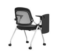 Folding Chair Chaise Conférence Tablette Intégrée roulettes Multidirectionnelles Silencieuses Adaptée Écoles Salles Réunion Grands Lieux Événements(Noir)