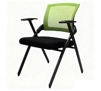 Folding Chair Chaise Formation Accoudoirs Siège Bureau Pliante Fauteuil Dossier Confortable Réunion Assise Prolongée(Green)