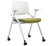 Folding Chair roulettes Banc De Formation Pliable Siège De Bureau Tabouret De Bureau Prie-Dieu D’étude Conception Ergonomique(Green)