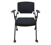 Folding Chair roulettes Banc De Formation Pliable Siège De Bureau Tabouret De Bureau Prie-Dieu D’étude Conception Ergonomique(Noir)