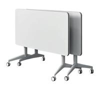 Folding Conference Table, Mobile Training Desk with Silent Wheels Flip Top Rolling Seminar Meeting Desk Business Style Wooden Meeting Table for Office, Conference Rooms, Training Rooms, Classr