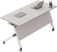 Folding Conference Table with Lockable Wheels, Portable Flip-Top Mobile Training Table for Office, Classroom, Seminar, and Meeting Rooms - Space-Saving, Sturdy, Easy Assembly(62.9"x19.6"x29.5")