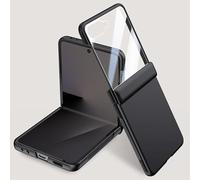 Folding for Samsung Galaxy Z Flip 7 Case， Hinge Protection & Outer Screen Protector, Compatible with Wireless Charging, Shockproof Slim Case for Samsung Z Flip 7 (Black,Standard Version)