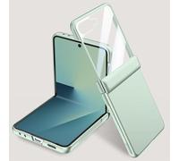 Folding for Samsung Galaxy Z Flip 7 Case， Hinge Protection & Outer Screen Protector, Compatible with Wireless Charging, Shockproof Slim Case for Samsung Z Flip 7 (Green,Standard Version)