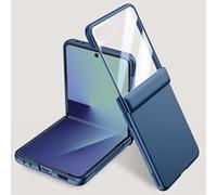 Folding for Samsung Galaxy Z Flip 7 Case， Hinge Protection & Outer Screen Protector, Compatible with Wireless Charging, Shockproof Slim Case for Samsung Z Flip 7 (Blue,Standard Version)