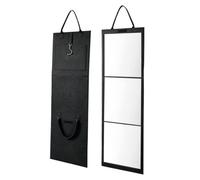 Folding Full Length Mirror Tri Fold Portable Makeup Dressing Mirror | HD Shatterproof Glass Mirror, 42.52in Expanded, 12.4 x 12.2in Folded, for Travel, Camping, Home, Bathroom, Gym & Backstage
