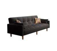 Folding Futon Sofa Couch Mid-Century Modern Tufted Upholstered Loveseat, with Solid Wood Frame,for Bedroom, Living Room(E,200cm)