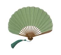 Folding Hand Fan - Cute Seashell Ancient Fabric Wind Blower for Summer