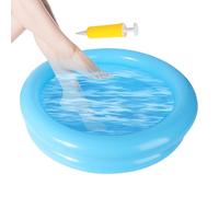 Folding Inflatable Foot Bath with Inflator - PVC 23.6 inch Portable Basin | Entry Ladder Wash Tub | Entry Ladder Wash Tub with Hand Pump Deep Cleaning Solution for Poolside Travel Home Camping