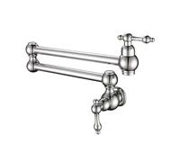 Folding Kitchen Wall Mounted Double Handle Faucet Brass Single Cold,Chrome Plated