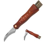 Folding Mushroom Knife-Wooden Handle,Multifunctional For Outdoor,Gardening And Grafting