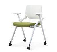 Folding Office Chair with Wheels Ergonomic Conference Chair with Armrests Stackable Guest & Meeting Chair for Reception Green Color Comfortable & Stylish Design